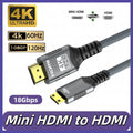 4K Mini HDMI to HDMI Cable HD 4K@60Hz High-Speed Braided HDMI-compatible Cable Bi-Directional 2.0Cord for HDTV Tablet Camera