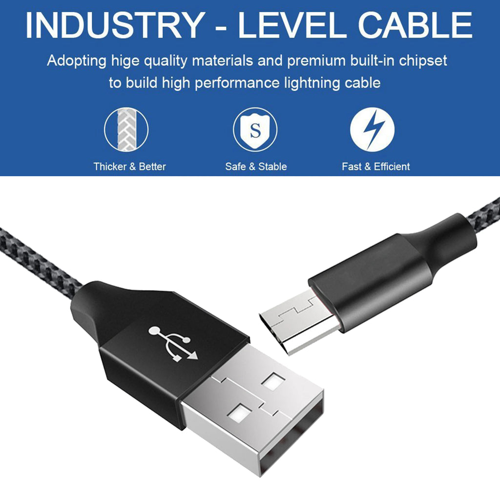 Android Data Cable Fast Charging Cable for Old Model Phones with Trapezoidal Port, Dual-Engine Micro USB Charger Cable, Compatible with Huawei, Xiaomi, Vivo, Meizu, Honor, Oppo, Android, Car Fast Charging Cable 1m