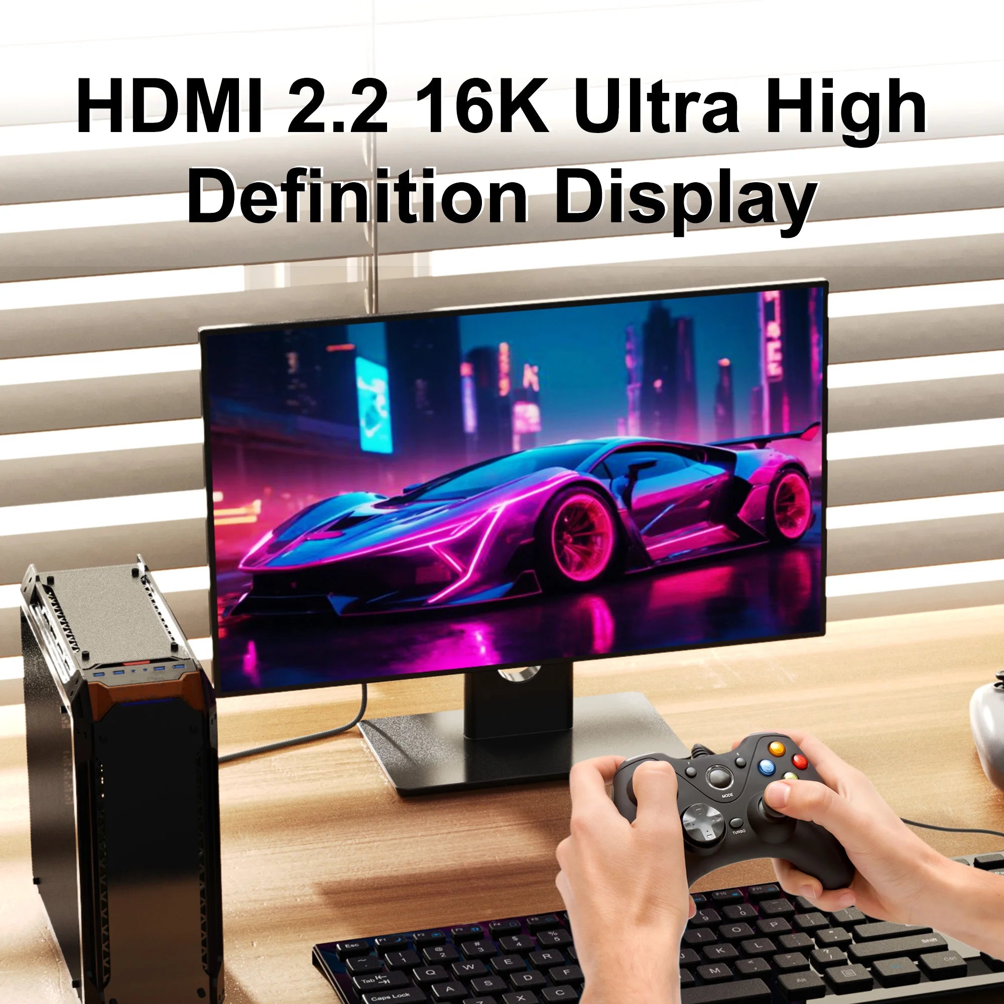 16K HDMI 2.2 Cable 96Gbps 8K@120Hz 4K@240Hz 2K@360Hz Supports HDMI 2.1  eARC HDR10+ for PS5/PS6 Laptop Gaming/Home Theater